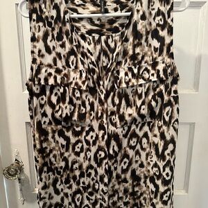 Maurices Black and Brown Animal Print Blouse